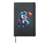 Astronaut Playing Tennis in Space Tshirt Boys Girls Kids Hardcover Journal, Black