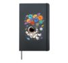 Astronaut with Planet Balloons Solar Galaxy System STEM Hardcover Journal, Black