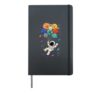 Astronaut with Planet Balloons Solar Galaxy System STEM Hardcover Journal, Black