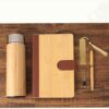 ASWRTYJO Business Notebook Chinese Wooden Bookmark Insulation Cup Gift Box Set