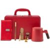 ASWRTYJO Red Business Set Notebook Bookmark Water Cup Gift Box 5-Piece