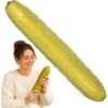 ATDRU Jumbo Pickle Squishy, Giant Pickle Squishy Fidget Toy for Stress Relief, Slow Rising Stretchy Squeeze Cucumber, Funny Gag Novelty Gift for Office Desk, Adults