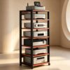 Audio Rack Tower Stereo Components Cabinet Weight Capacity 661 lbs