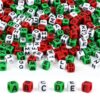 AUGSHY 1400 Pcs Christmas Letter Beads for Jewelry Making, Alphabet Bead