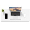 Auhoahsil Felt Desk Mat, Minimalist Large Mouse Pad XL 31.5 x 11.8 in, Desk Matt for Desktop, Keyboard, Laptop, Computer, Office, Work from Home, Gaming, White