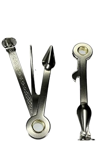 AUNLIX 100% Authentic Stainless Steel 4-in-1 Pipe Tool Cleaner -2 Pack Pipe Reamer Tamper Pokers Tools- Cleaning tool Contains a Tamper (Stubber) - Beer Bottle opener, Soda Can Opener