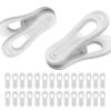 AUNMAS 30Pcs Clothes Hanger Clips for Laundry, (30pcs White)