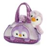 Aurora Fancy Pals 7" Pompom Penguin Purple Fashionable Stuffed Animal