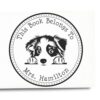 Australian Shepherd Peeking Dog Book Lover Stamp, Duo Hand Mount