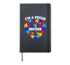 Autism Brother Puzzle Heart Support Awareness Hardcover Journal, Black