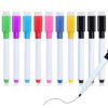 Autoau 10 pcs Whiteboard Markers, Magnetic Whiteboard Pens, Fine Tip Colour White Board Pen