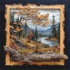 Autumn Carving 14CT DIY Stamped Cross Stitch Kit 11.7x11.7In for Beginners