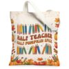 Autumn Pumpkins Spice Quote Canvas Tote Bag 13x15 Inch