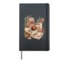 Autumn Teacher Coffee Books Pumpkin Classroom Aesthetic Hardcover Journal, Black
