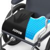 AUVON Gel Wheelchair Seat Cushion with Waterproof Cover for Pressure Sore & Ulcer, Ergonomic Chair Cushion with U-Cutout for Tailbone Pain, Back Pain Relief, Memory Foam Wheelchair Cushion, Anti-Slip
