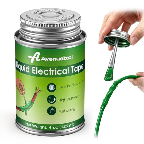 Avenuebool Liquid Electrical Tape 4oz Waterproof Liquid Tape Electrical Insulating Glue with Brush Cap, High Temperature Resistant Flexible Rubber Coating for Wires Cables, Plug, Automotive(Green)