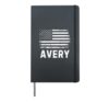 Avery Birthday Forename Flag Personalized USA Hardcover Journal, Black