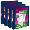 Avery Durable View 3 Ring Binders, 1" Slant Rings, 4 Blue Binders