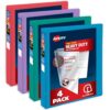 Avery Heavy-Duty View 3 Ring Binders, 1" Ring, 4 Asst Bright Binders