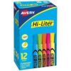 Avery Hi-Liter Desk-Style Highlighters, Smear Safe Ink, Chisel Tip is great for sketch book art, 12 Assorted Colors (98034)