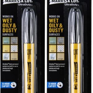 Avery Marks A Lot UltraDuty Permanent Markers, Chisel Tip, Water Resistant, 1 Black Industrial Marker (29845) (Pack of 2)