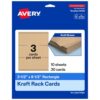 Avery Printable Rectangle Rack Cards, 3.5" x 8.5", Matte Kraft Brown, Laser/Inkjet Compatible, 30 Total, Ideal for Packaging, Displays, and Business Use