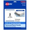 Avery Printable Rectangle Rounded Rack Cards, 4.25" x 9", Matte Textured White, Sure Feed Technology, Laser/Inkjet Compatible, 50 Total, Ideal for Packaging, Displays, and More