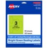 Avery Printable Sealing Labels, 5-1/8" x 4", Bright Green, Sure Feed Technology, Print-to-The-Edge Capability, Laser/Inkjet Printer Compatible, 120 Total