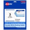 Avery Printable Sealing Labels, 5-1/8" x 4", Durable White Film, Sure Feed Technology, Print-to-The-Edge Capability, Laser/Pigment-Based Inkjet Printer Compatible, 75 Total