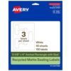 Avery Printable Sealing Labels, 5-1/8" x 4", Ecofriendly Recycled Matte White, Print-to-The-Edge Capability, Laser/Inkjet Printer Compatible, 150 Total, Great for Product Branding, Packaging & More