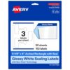 Avery Printable Sealing Labels, 5-1/8" x 4", Glossy White Paper, Sure Feed Technology, Print-to-The-Edge Capability, Laser/Inkjet Printer Compatible, 150 Total
