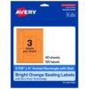 Avery Printable Sealing Labels, 5-7/8" x 4", Bright Orange, Sure Feed Technology, Print-to-The-Edge Capability, Laser/Inkjet Printer Compatible, 120 Total