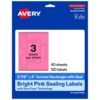 Avery Printable Sealing Labels, 5-7/8" x 4", Bright Pink, Sure Feed Technology, Print-to-The-Edge Capability, Laser/Inkjet Printer Compatible, 120 Total