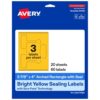 Avery Printable Sealing Labels, 5-7/8" x 4", Bright Yellow, Sure Feed Technology, Print-to-The-Edge Capability, Laser/Inkjet Printer Compatible, 60 Total