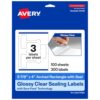 Avery Printable Sealing Labels, 5-7/8" x 4", Glossy Clear Film, Sure Feed Technology, Print-to-The-Edge Capability, Laser/Inkjet Printer Compatible, 300 Total