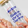 Avery Professionally Printed Custom UV DTF Glass Cup Wrap, 9.25" x 4" Rectangle, High Gloss Finish, 3D Effect, Waterproof Stickers, Design Your Own, Premium Custom Peel-and-Stick Decals