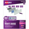 Avery® Reusable Magnetic Professional Name Badge System, 1" x 3" Silver Name Tags, 50 Identification Badges, 120 Laser Printable Inserts, Design Software Included (71208)