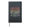 Awesome Since October 1981 44 Years Old 44th anniversary Hardcover Journal, Black
