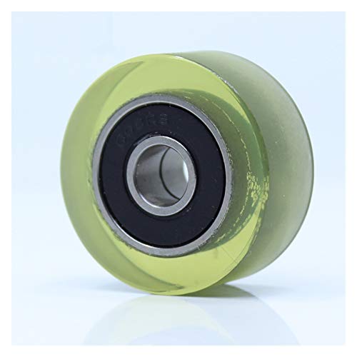 AWLOTNPYA Power Transmission Products PU 608 Bearing 8x28x14mm Shaft 8mm PU Pulley Roller with Two Bearings Low Noise Polyurethane Guiding Wheel Pinch Roller Ball Bearings(2Pcs)