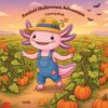Axolotl Halloween Adventure Coloring Book: Bold and Easy Spooky-Cute Designs for Kids and Adults – Forest Trails, Pumpkin Patches, and Magical Nights for Relaxation and Stress Relief