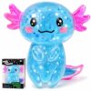Axolotl Squishy Toy,Glitter Stress Relief Axolotl Toy,Cute Malt Sugar Filled Sensory Fidget Toy for Kids Adults,Axolotl Birthday Party Favors Gifts