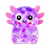 Axolotl Squishy Toy, Non-Sticky Slow Rising Sensory Toy for Kids Ages 3+ & Adults, Durable Soft TPR Toy for Desk, Office, and Classroom(Large Sequins Purple)