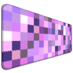 AYKDTFN Purple Checkered Large Mouse Pad & Desk Mat for Game, Office & Home