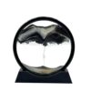 AzureLeap Moving Sand Art Liquid Motion, 3D Deep Sea Sandscape Color Quicksand Decor, Round Glass Moving Sand Art Picture Relaxing Desktop Home Office Work Decor (7 inch-Black)