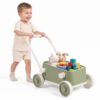 BABY JOY Push & Pull-Along Wagon for Toddlers, Baby Push Walker Pull Toy Cart with Handlebar, Indoor Outdoor Pull & Pull Toys Birthday Gift for Boys Girls Age 3-6 Years Old (Green)