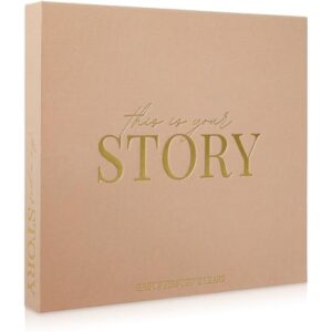 Baby Memory Book from Pregnancy to Age 5, Baby Book Keepsake & Milestone Journal for Boy or Girl, Gender Neutral Scrapbook Album with Stickers & Keepsake Box
