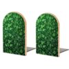 Background St Patrick's Day Glitter Wooden Bookends for Shelves 1 Pair