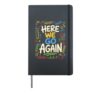 Back To School Here We Go Again Student Kids Classroom Hardcover Journal, Black