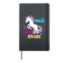 Back To School Unicorn Hello Kid First Day of Third grade Hardcover Journal, Black