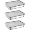 Bacon Container for Refrigerator, Stainless Steel Deli Containers with Lids, Fridge Organizer for Cheese, Meat and Dumplings, Stackable Freezer Storage Box, Airtight Cover, Metal Base Tray
